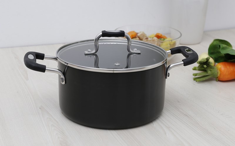 Nồi nh&ocirc;m anod nắp k&iacute;nh 20 cm Sunhouse SP38120