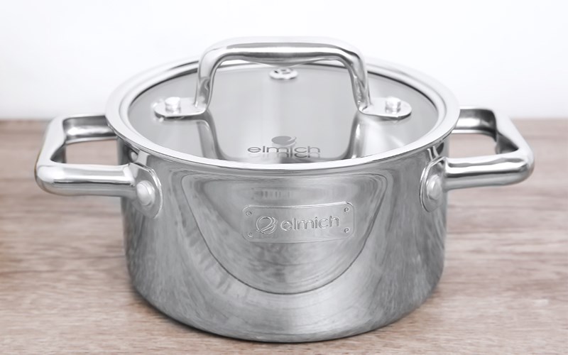 Nồi inox 3 đ&aacute;y nắp k&iacute;nh 16 cm Elmich Trimax Eco EL-3991