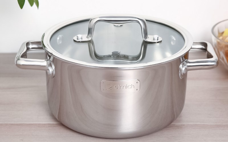 Nồi inox 3 đ&aacute;y nắp k&iacute;nh 20 cm Elmich Trimax Eco EL-3993