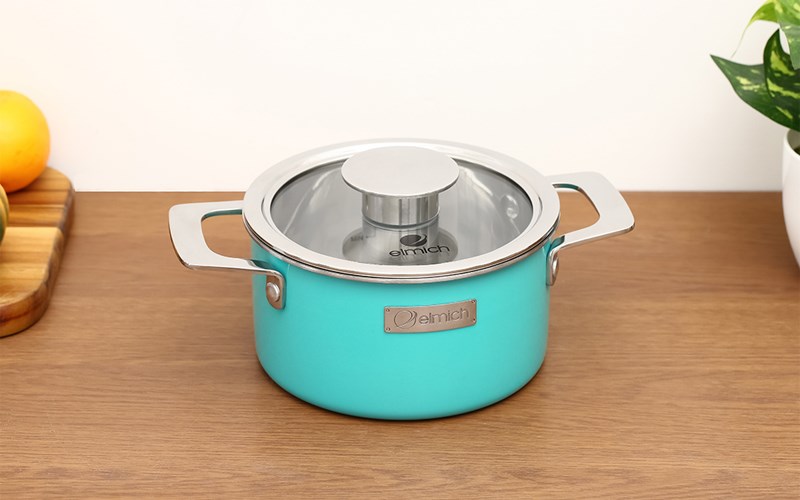 Nồi inox 3 đ&aacute;y nắp k&iacute;nh 16 cm Elmich Hera EL-8100