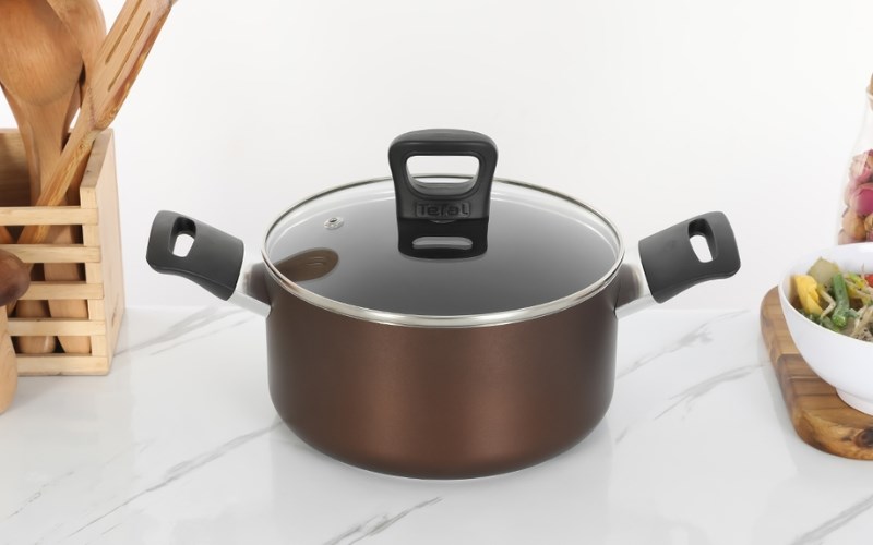 Nồi nh&ocirc;m chống d&iacute;nh nắp k&iacute;nh 20 cm Tefal Day By Day G1434406