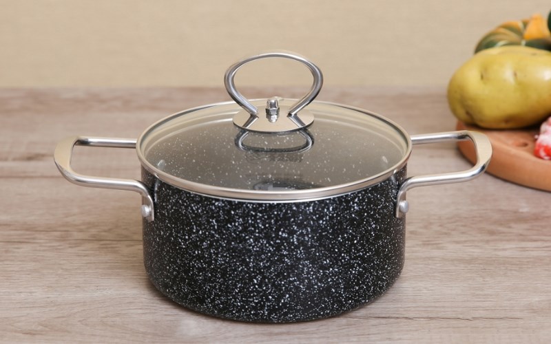 Nồi nh&ocirc;m chống d&iacute;nh nắp k&iacute;nh 16 cm DMX NDE