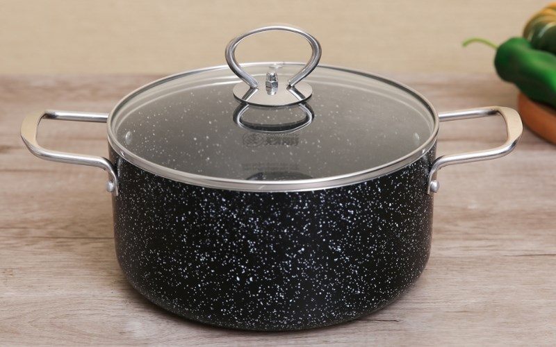 Nồi nh&ocirc;m chống d&iacute;nh nắp k&iacute;nh 20 cm DMX NDE