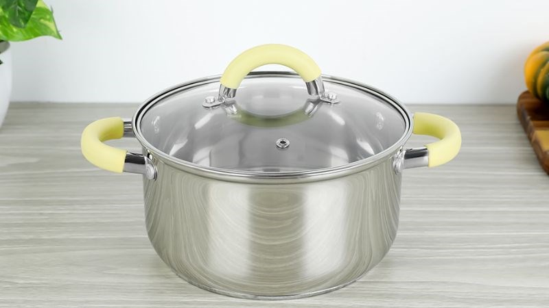 Nồi inox 3 đ&aacute;y nắp k&iacute;nh 20 cm Delites CW-S042-20A