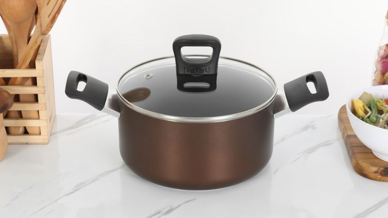 Nồi nh&ocirc;m chống d&iacute;nh nắp k&iacute;nh 20 cm Tefal Day By Day G1434406