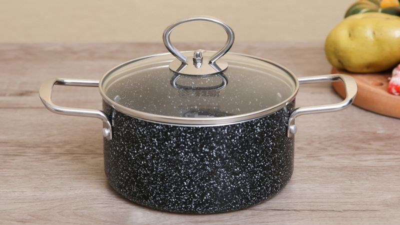 Nồi nh&ocirc;m chống d&iacute;nh nắp k&iacute;nh 16 cm DMX NDE