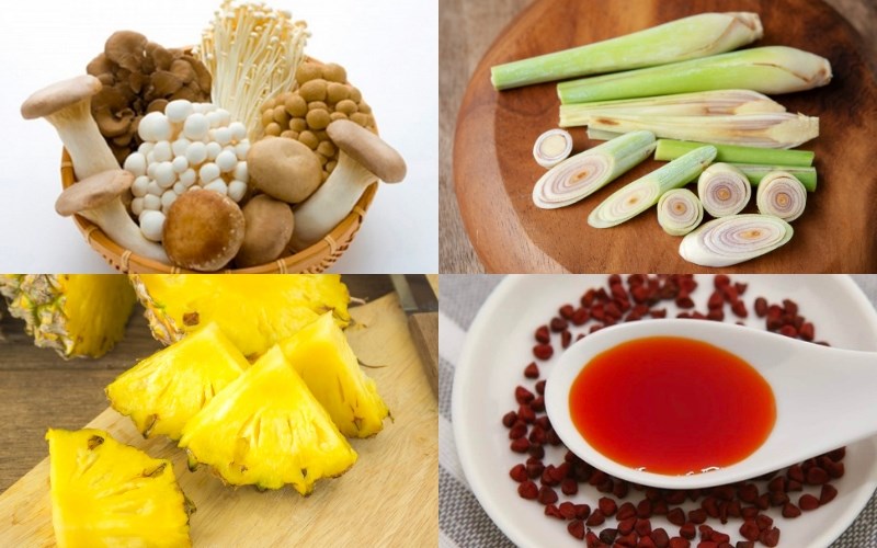 Hình nguyên liệu làm bún huế chay