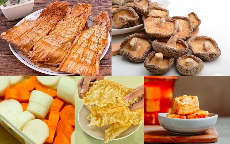 Nguyên liệu món ăn bún măng chay