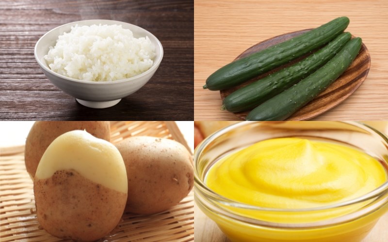 Nguyên liệu món ăn làm dưa leo cuộn cơm