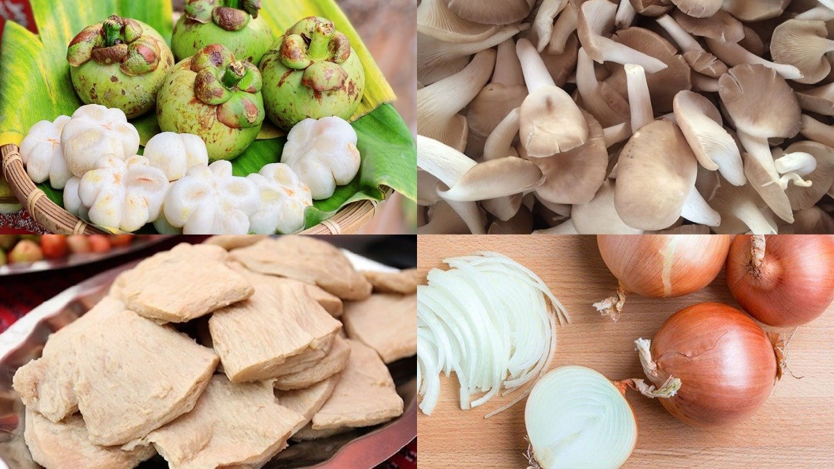 Nguyên liệu món ăn gỏi măng cụt chay