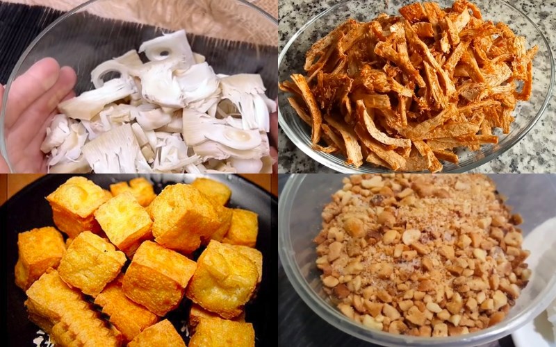 Nguyên liệu món ăn gỏi mít non chay