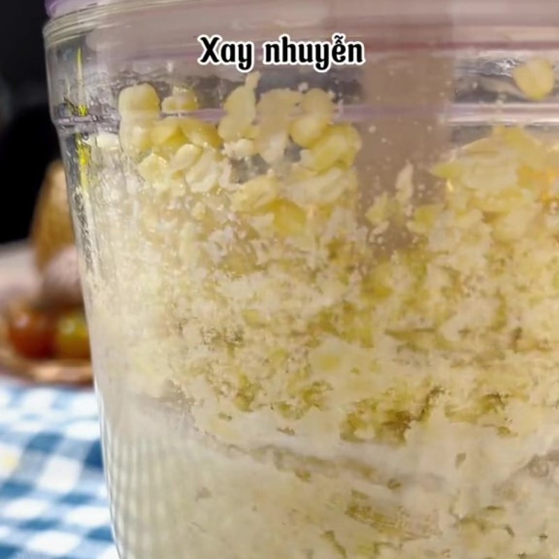 Bước 2 Xay nhuyễn đậu Bánh bột dẹt