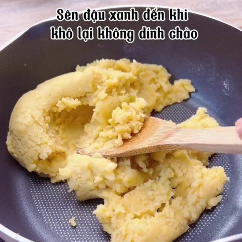 Bước 3 Làm nhân đậu xanh Bánh bột dẹt