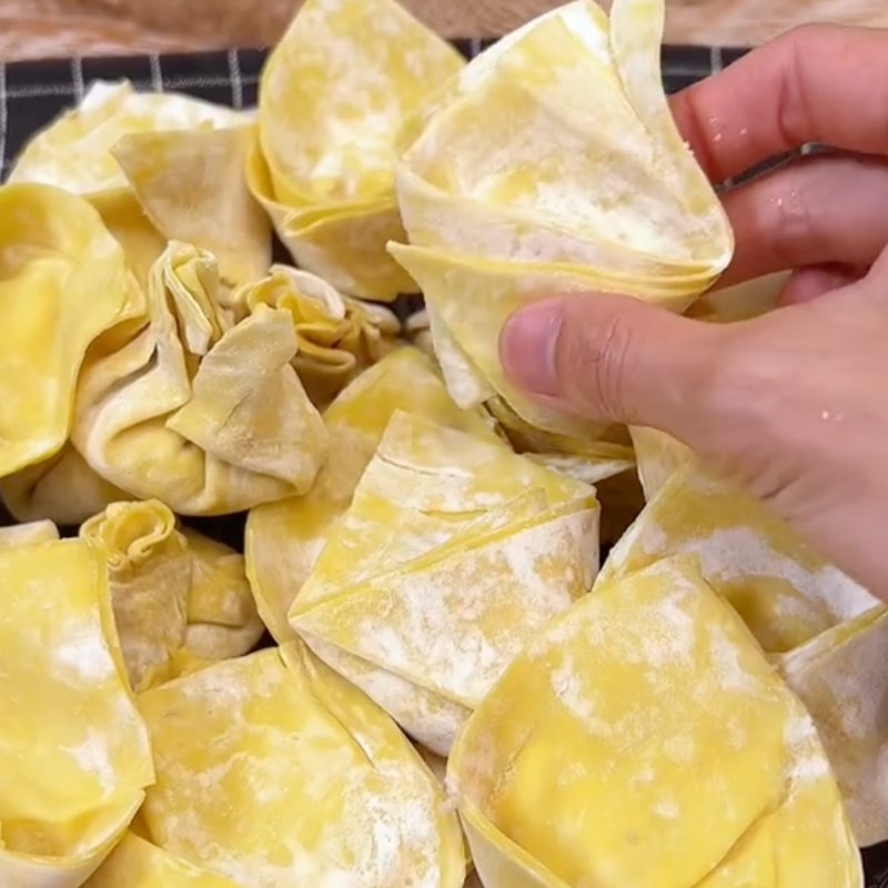 Bước 3 Gói và hấp hoành thánh Hoành thánh chay nước (Công thức từ kênh tiktok Bếp chay XANH)