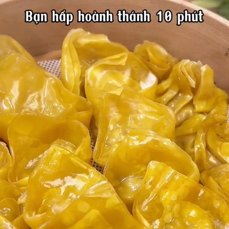 Bước 3 Gói và hấp hoành thánh Hoành thánh chay nước (Công thức từ kênh tiktok Bếp chay XANH)