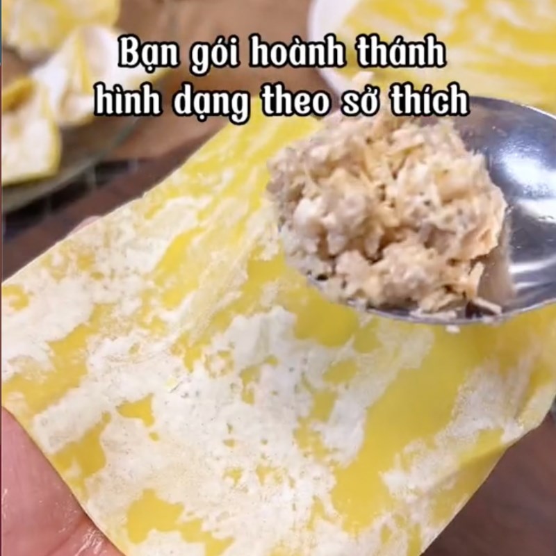 Bước 3 Gói và hấp hoành thánh Hoành thánh chay nước (Công thức từ kênh tiktok Bếp chay XANH)