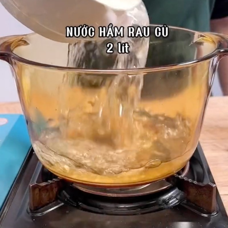 Bước 3 Hầm nước rau củ và nấu nước dùng Bún măng chay (Công thức từ kênh tiktok Bếp chay XANH)