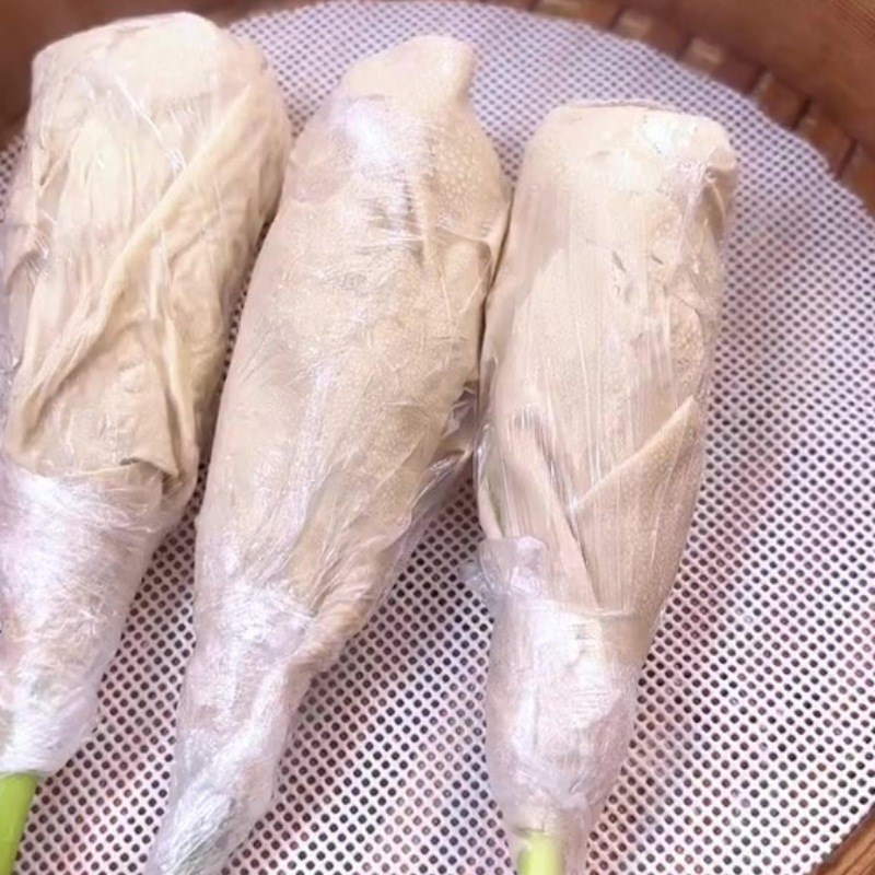 Bước 5 Hấp phù trúc Phù trúc cuộn khoai