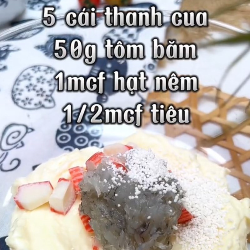 Bước 2 Làm nhân Hoành thánh cua phô mai