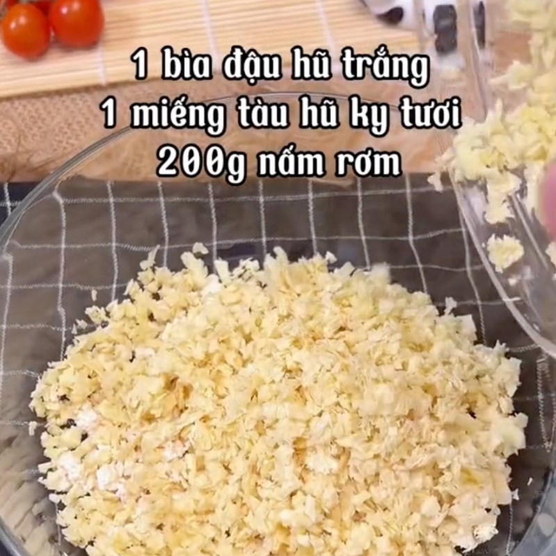 Bước 2 Làm nhân hoành thánh Hoành thánh chay nước (Công thức từ kênh tiktok Bếp chay XANH)