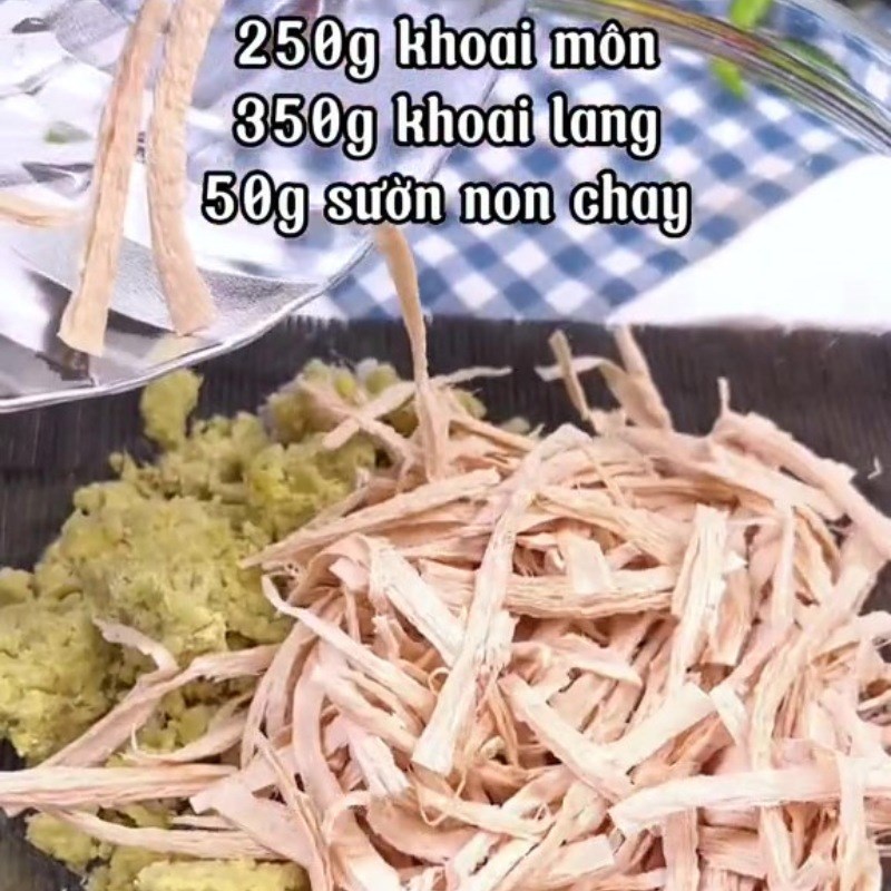Bước 3 Nhân khoai Phù trúc cuộn khoai