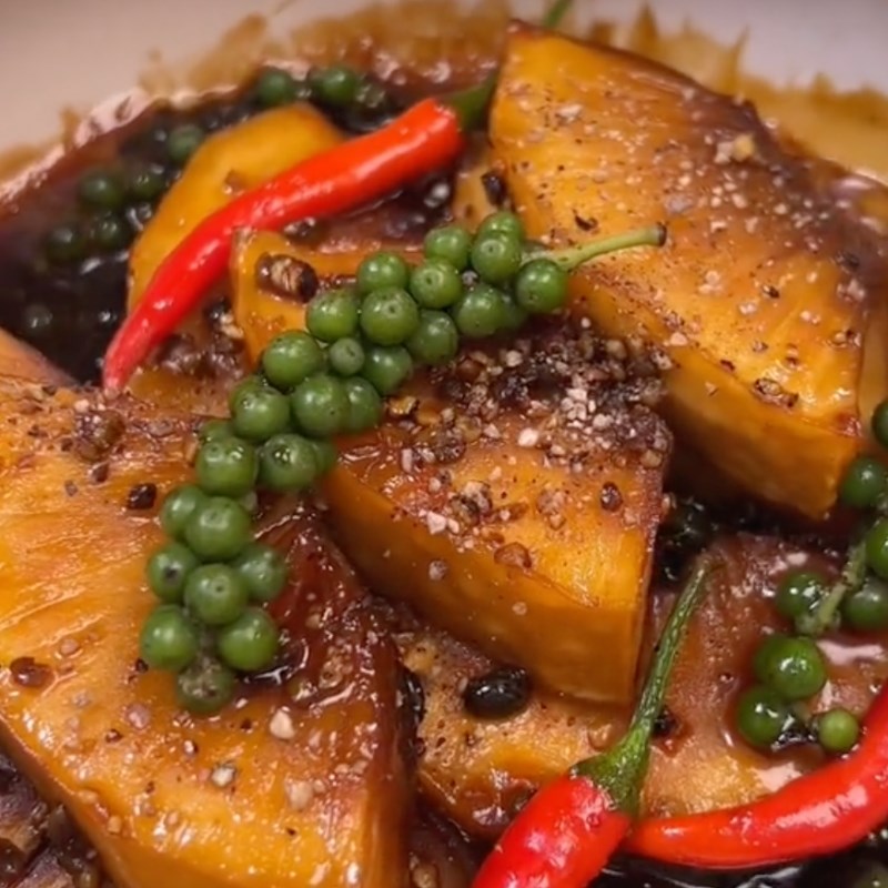 Bước 4 Thành phẩm Sake kho tiêu (Công thức từ kênh tiktok Bếp chay XANH)
