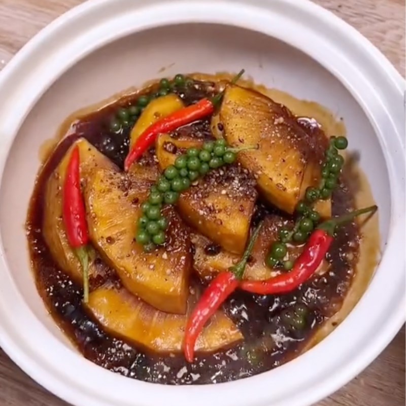 Bước 4 Thành phẩm Sake kho tiêu (Công thức từ kênh tiktok Bếp chay XANH)