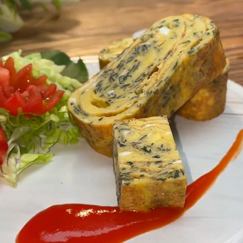 Bước 4 Thành phẩm Trứng chiên lá mơ (Công thức được chia sẻ từ TikTok Vào bếp cùng Điện máy XANH)