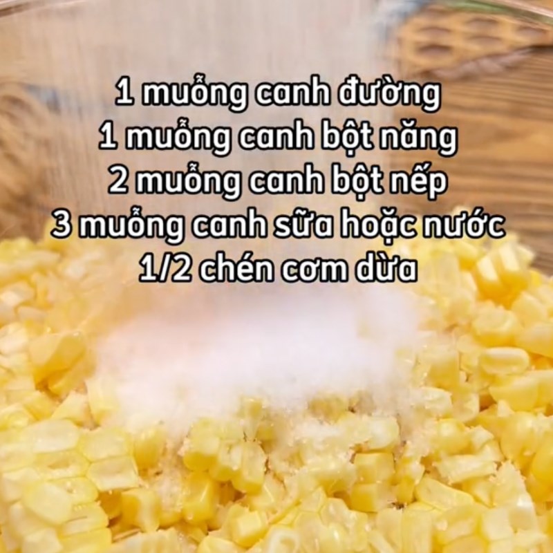 Bước 2 Trộn bắp với bột Bánh bắp sợi dừa hấp (Công thức từ kênh tiktok Vào bếp cùng Điện máy XANH)