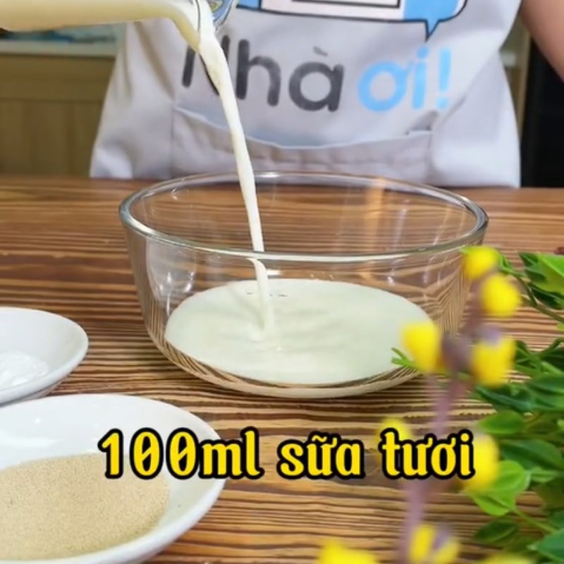 Bước 1 Trộn bột Bánh tiêu sầu riêng (Công thức được chia sẻ từ Tiktok Vào bếp cùng Điện máy XANH)