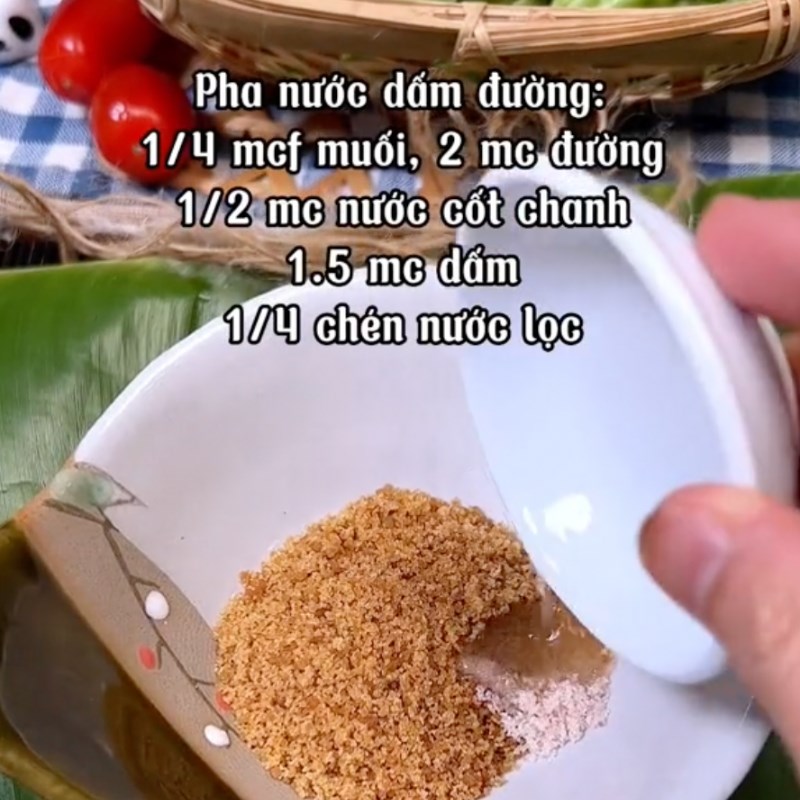 Bước 2 Trộn chua ngọt Gỏi nấm tuyết chay khổ qua
