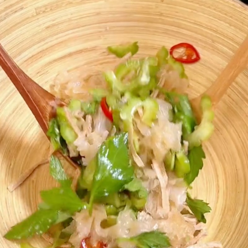 Bước 4 Trộn gỏi Gỏi nấm tuyết chay khổ qua