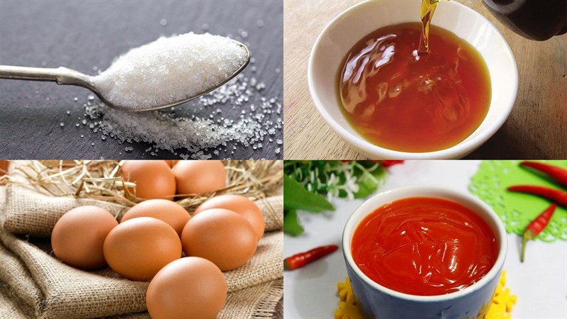 Nguyên liệu món ăn trứng hấp sốt thái