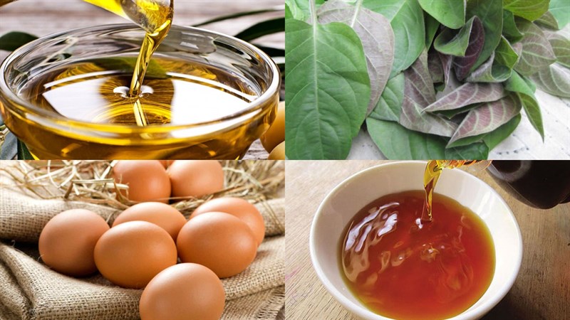 Nguyên liệu món ăn trứng chiên lá mơ