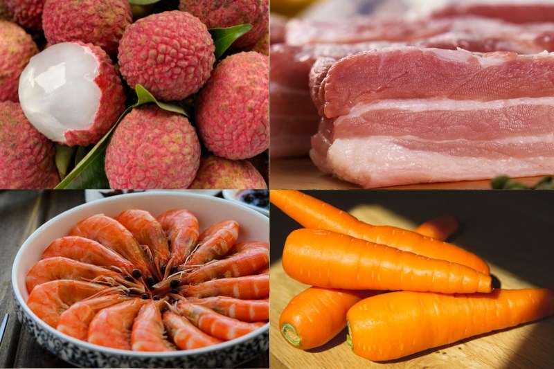 Nguyên liệu món ăn món gỏi vải tôm thịt