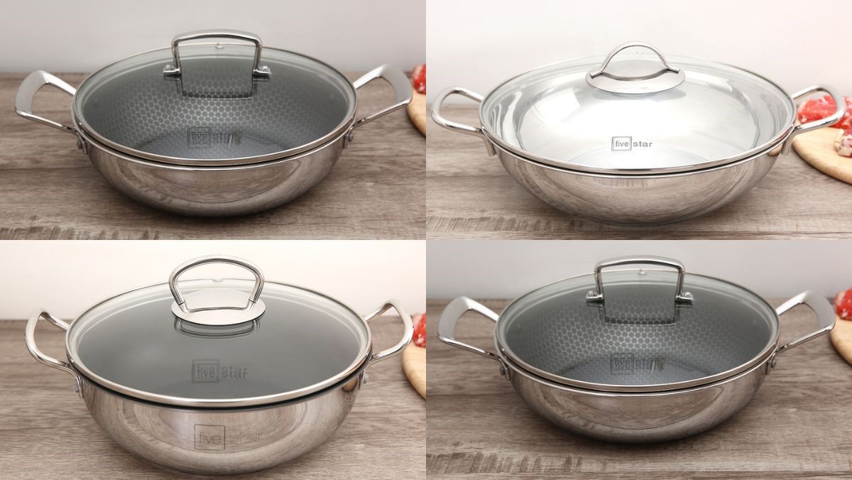 4 mẫu chảo inox 2 quai sâu lòng