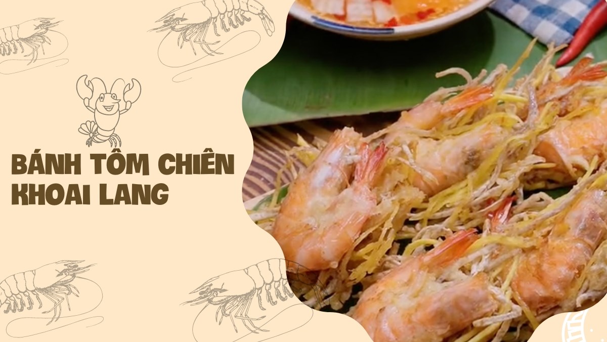 Bánh tôm chiên khoai lang (Công thức từ kênh TikTok Vào bếp cùng Điện máy XANH!)
