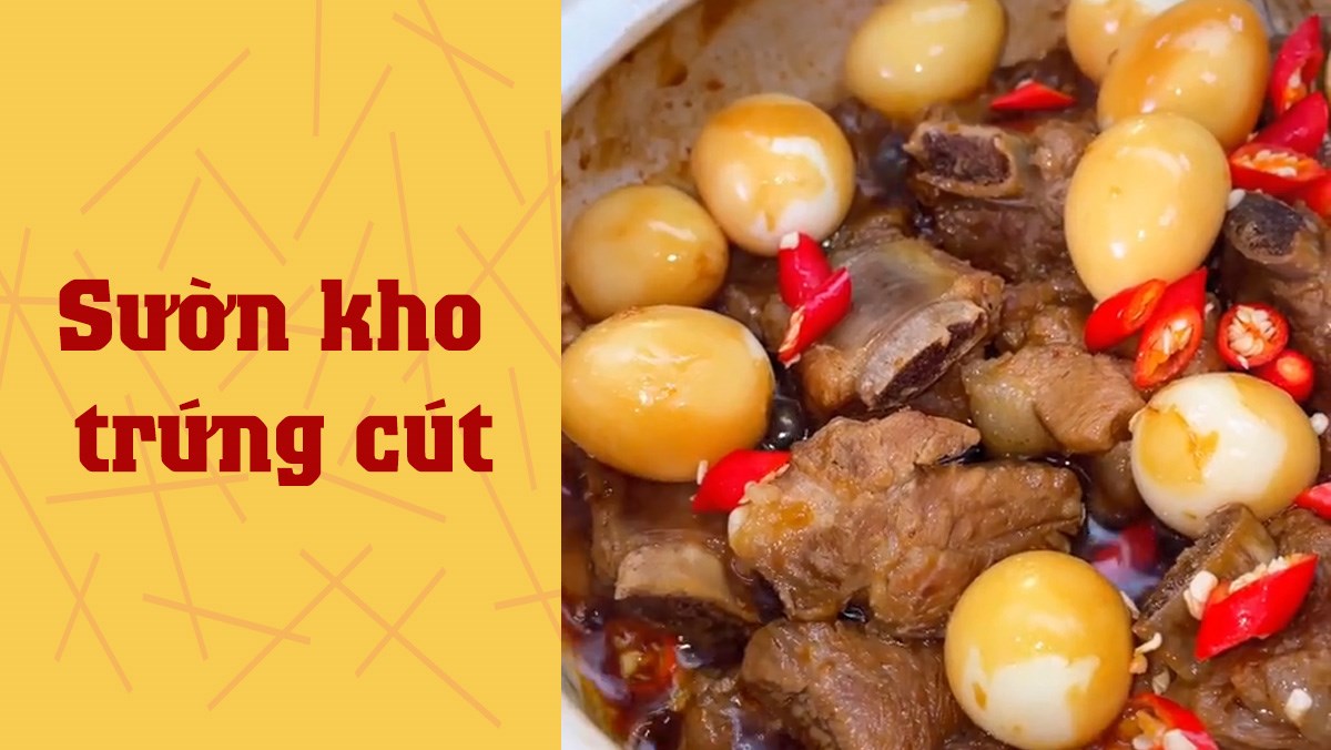 Sườn kho trứng cút (Công thức được chia sẻ từ TikTok Vào bếp cùng Điện máy XANH)