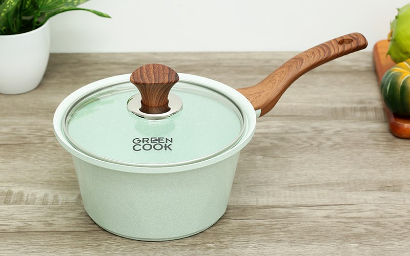 Quánh Ceramic nắp kính 18 cm Green Cook GCS05-18IH
