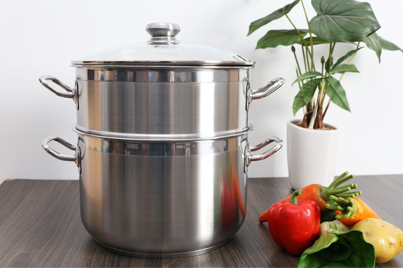 Bộ nồi xửng inox 3 đ&aacute;y nắp k&iacute;nh 28 cm Fivestar ST28-3DG