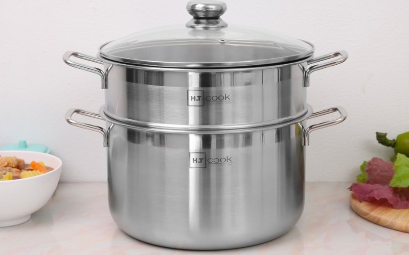 Bộ nồi xửng inox nắp k&iacute;nh 28 cm Fivestar HT Cook HTNX28001
