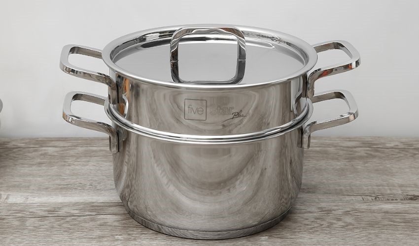 Bộ nồi xửng inox 3 đ&aacute;y nắp inox 20 cm Fivestar ST20-3D304
