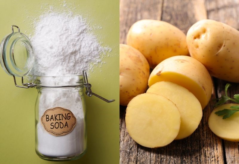 Sử dụng khoai t&acirc;y v&agrave; baking soda