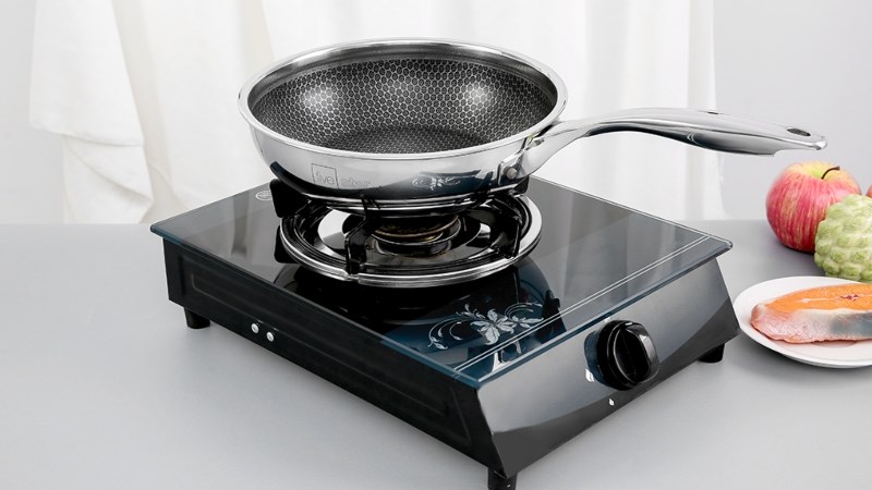 Chảo inox s&acirc;u chống d&iacute;nh tổ ong đ&aacute;y từ 24 cm Fivestar Blackcube FPC24002