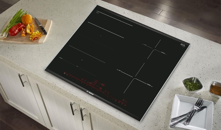 Bếp từ bốn v&ugrave;ng nấu lắp &acirc;m Bosch PXE675DC1E