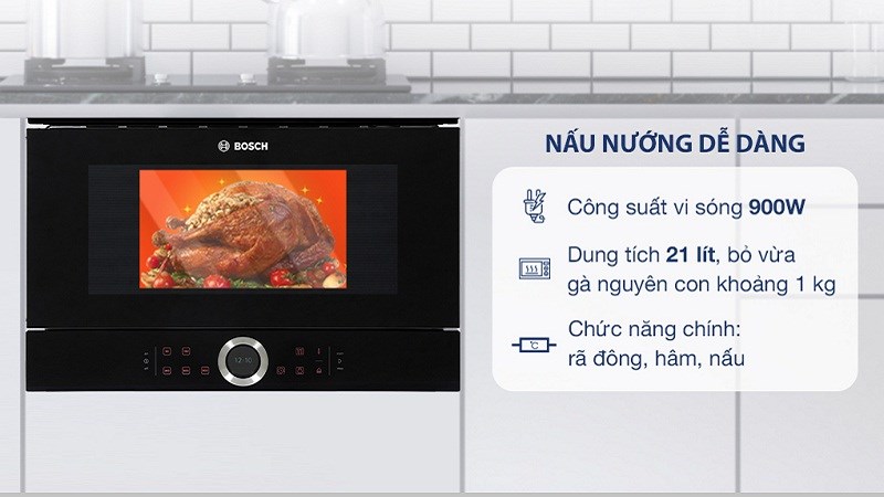 Lò vi sóng âm Bosch BFL634GB1B 21 lít
