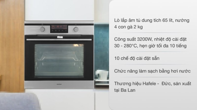 L&ograve; nướng lắp &acirc;m Hafele HO-KT60J (535.62.511) 65 l&iacute;t