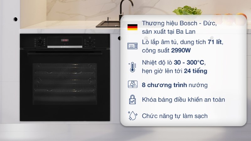 L&ograve; nướng &acirc;m Bosch HBS534BB0B 71 l&iacute;t
