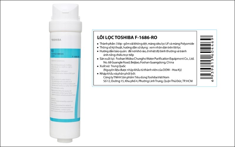 L&otilde;i lọc R.O Toshiba số 2 F-1686-RO