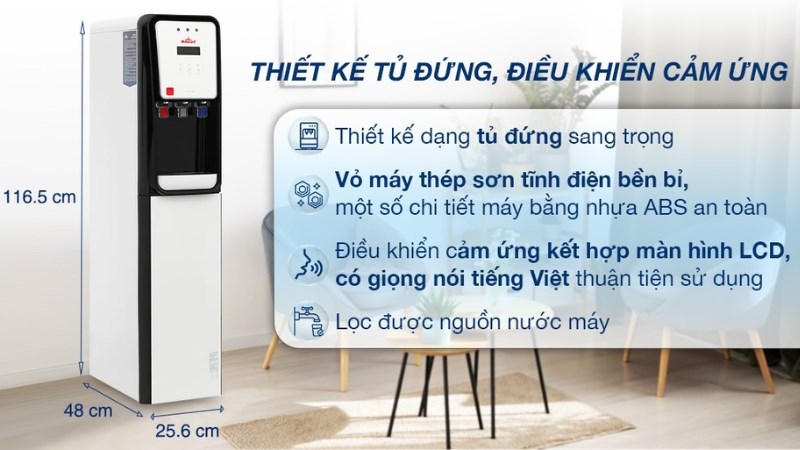M&aacute;y lọc nước điện giải ion kiềm n&oacute;ng nguội lạnh Robot UHC-6711X 4 l&otilde;i 7 tấm điện cực